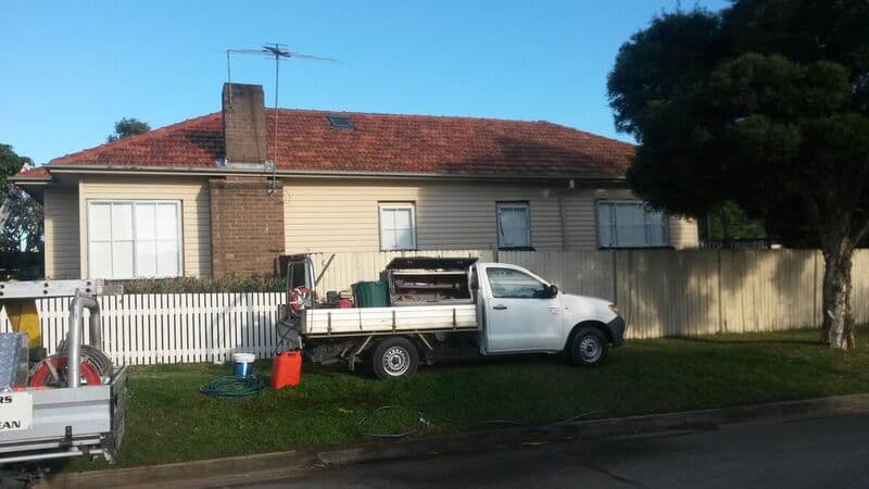 Weathered roof before roofing work