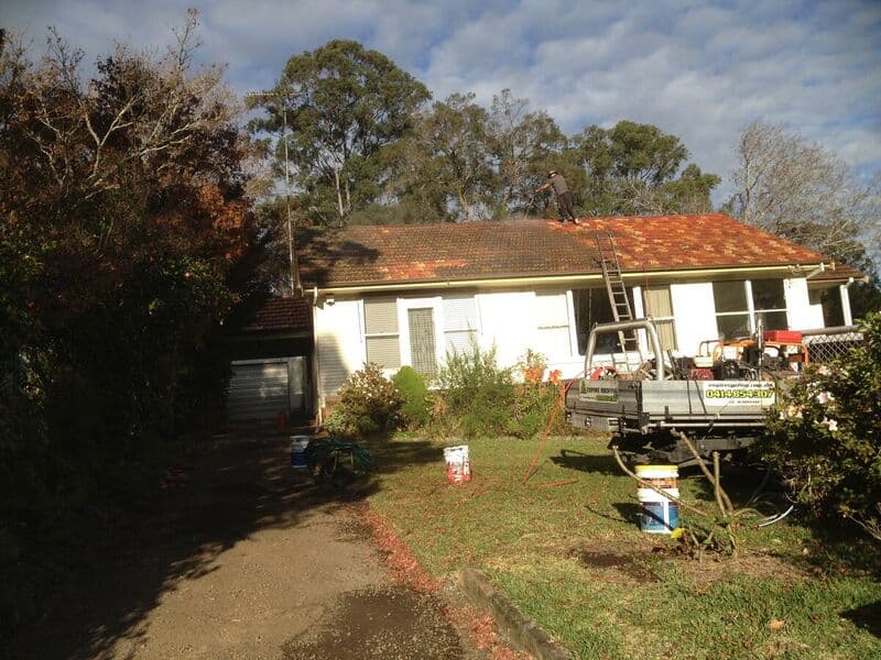 Metal roof before cleaning and coating