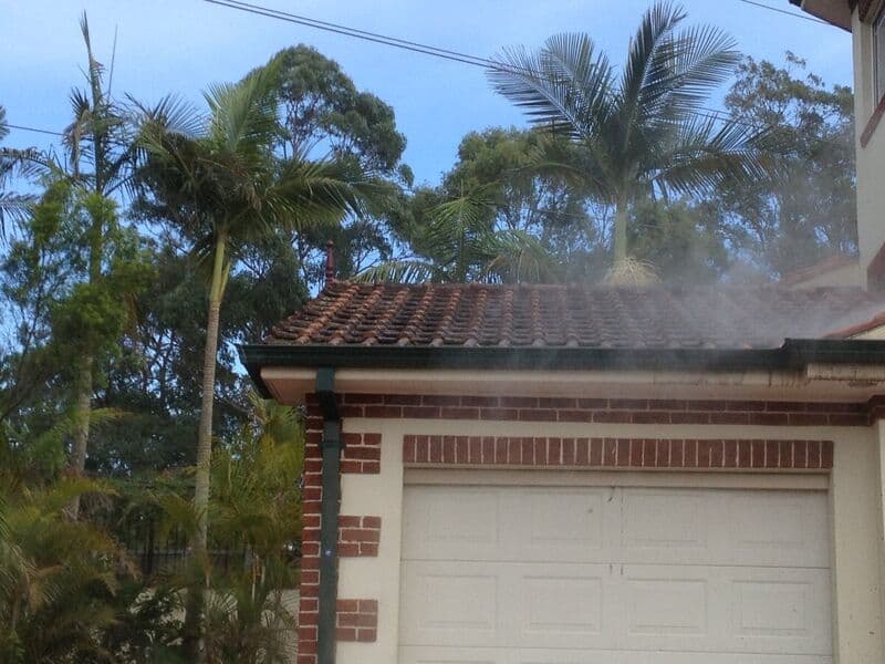 Roof before cleaning and repair work