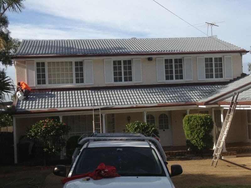 Roof before protective coating