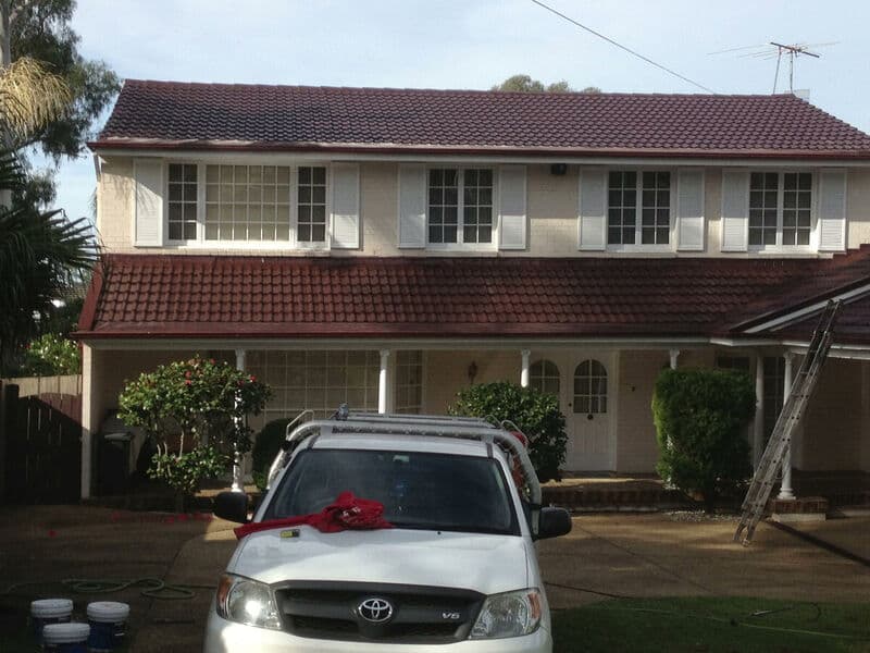 Roof after protective coating